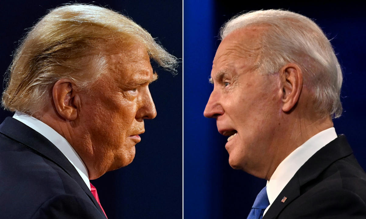 former President Trump (left) and President Biden (right)