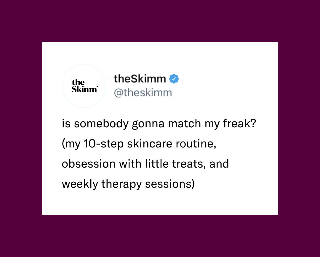 the skimm tweet about skincare
