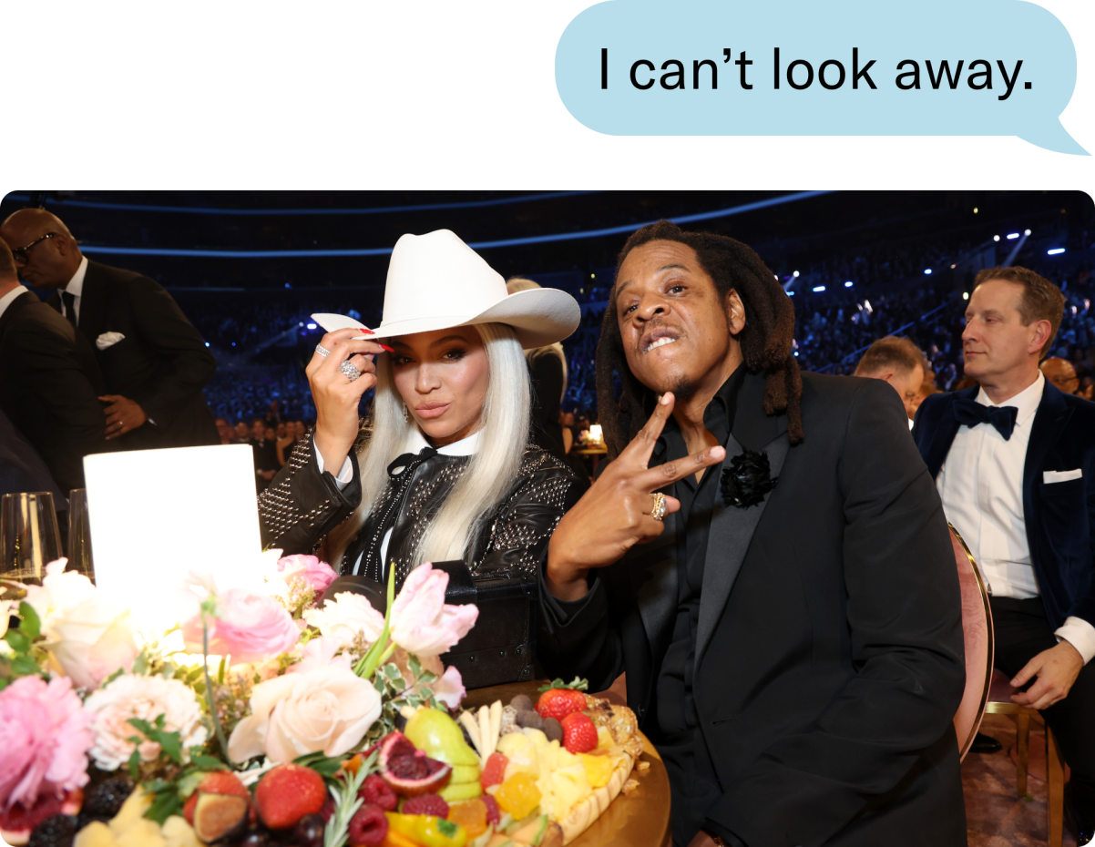 Beyonce and Jay-Z at the Grammy Awards.