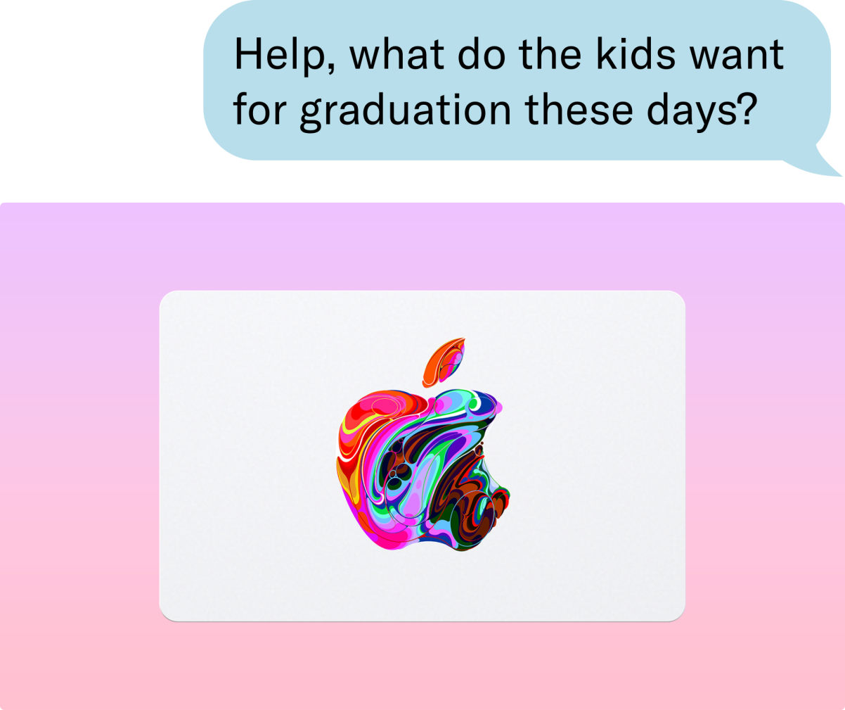 help, what do the kids want for graduation these days? apple gift card
