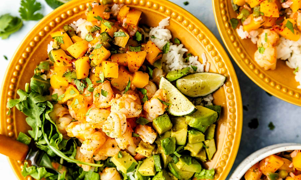 These Shrimp Rice Bowls With Mango Salsa Come Together Fast